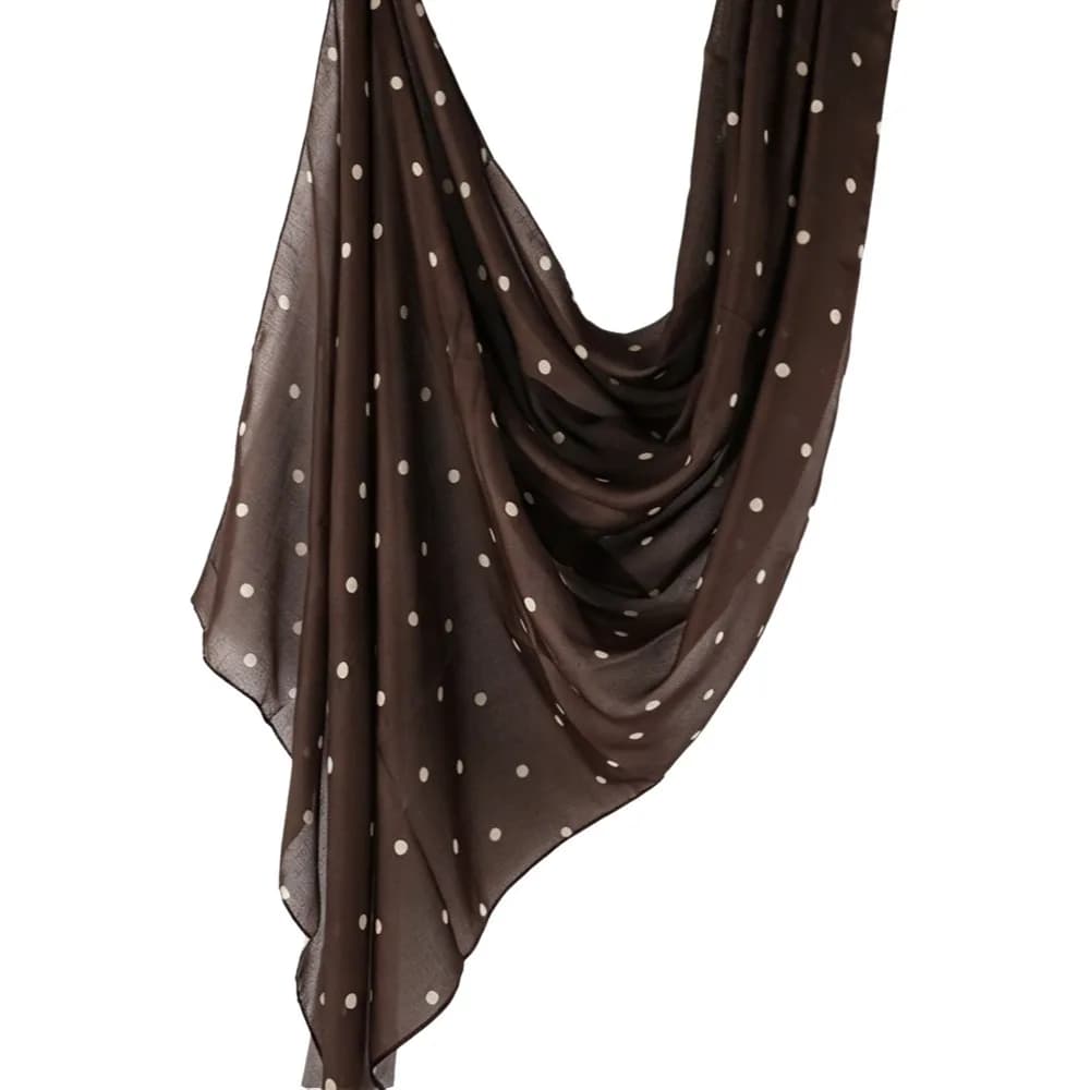 Fashion Sunscreen Polka Dot Headscarf Long Head Wrap Hijab Scarf Turban Veil Thin Large Shawl Neck Decoration