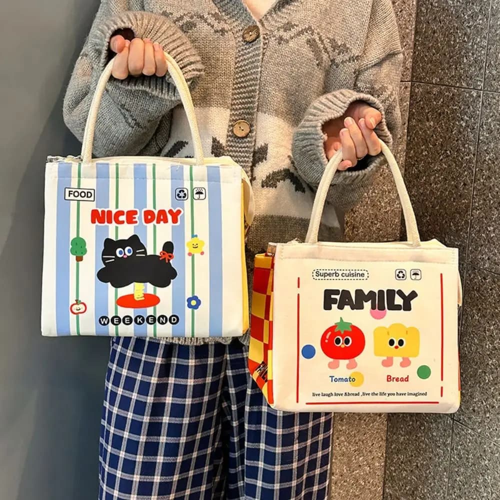 Simpatica borsa termica per il pranzo Capybara Borsa per il pranzo portatile per cartoni animati Borsa per alimenti isolata per donne Ragazza Bambini