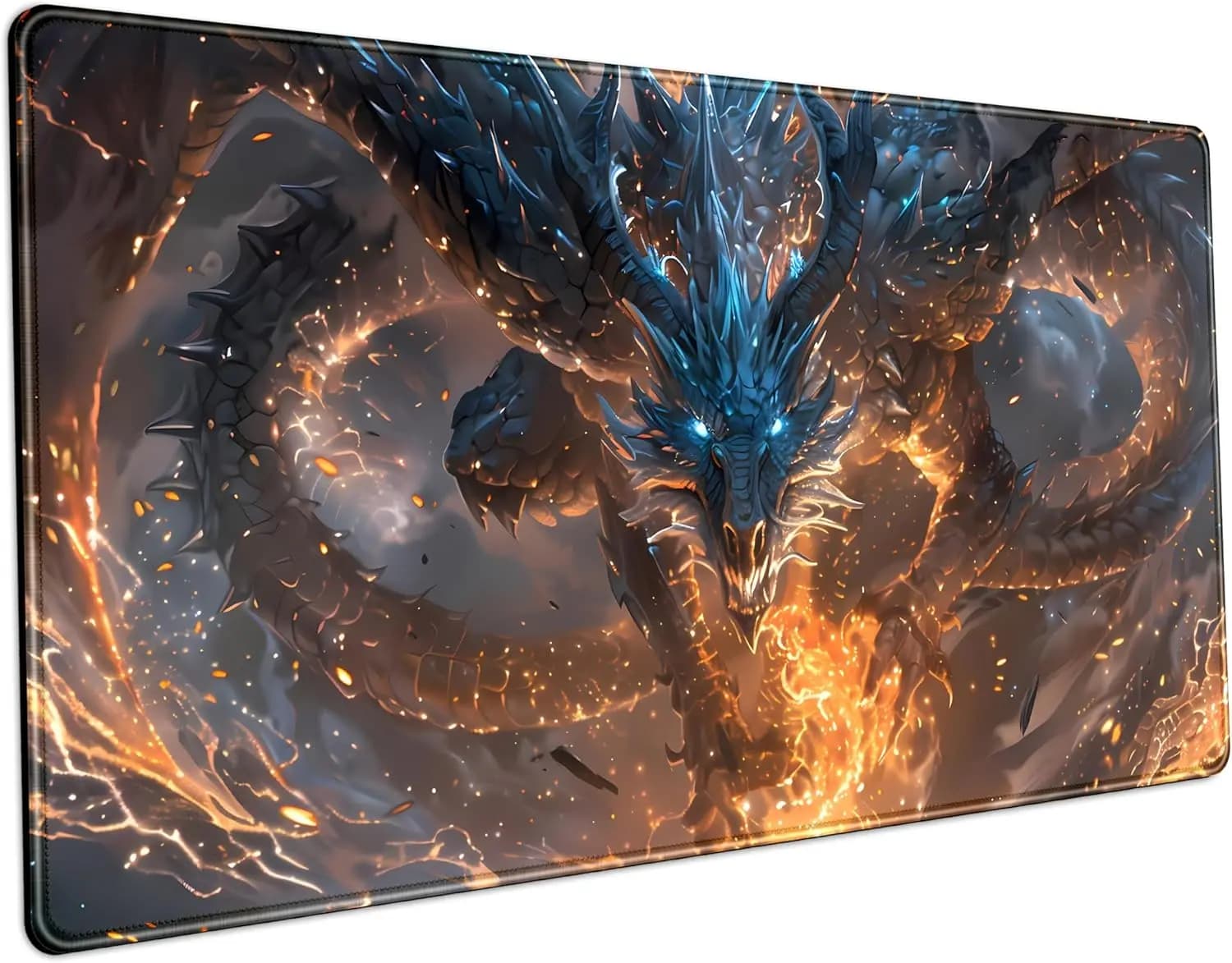 Simpatico tappetino da scrivania Anime Dragon Tappetino per mouse da gioco Kawaii con bordi cuciti per donne, tappetino per tastiera e mouse esteso per l'arredamento dell'ufficio