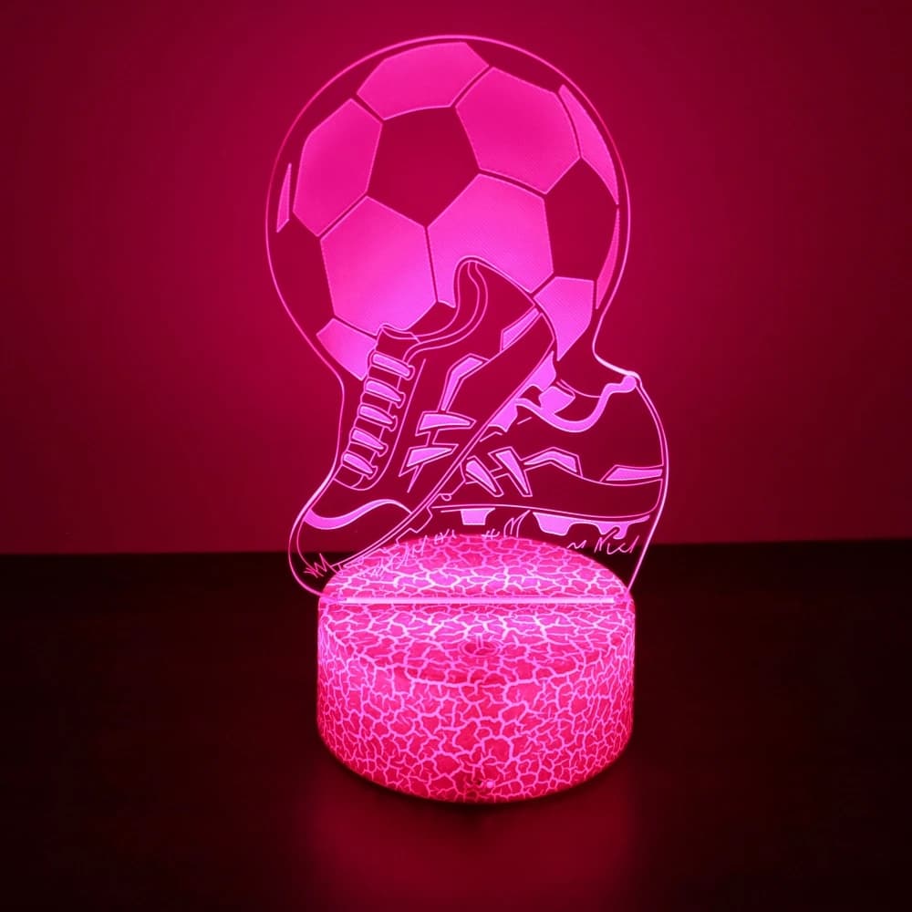 Lampada da calcio 3D Illusion Bambino Luce notturna a LED Pallone da calcio luminoso Touch Nightlight Decorazione camera da letto per bambini Lampada da tavolo Regali