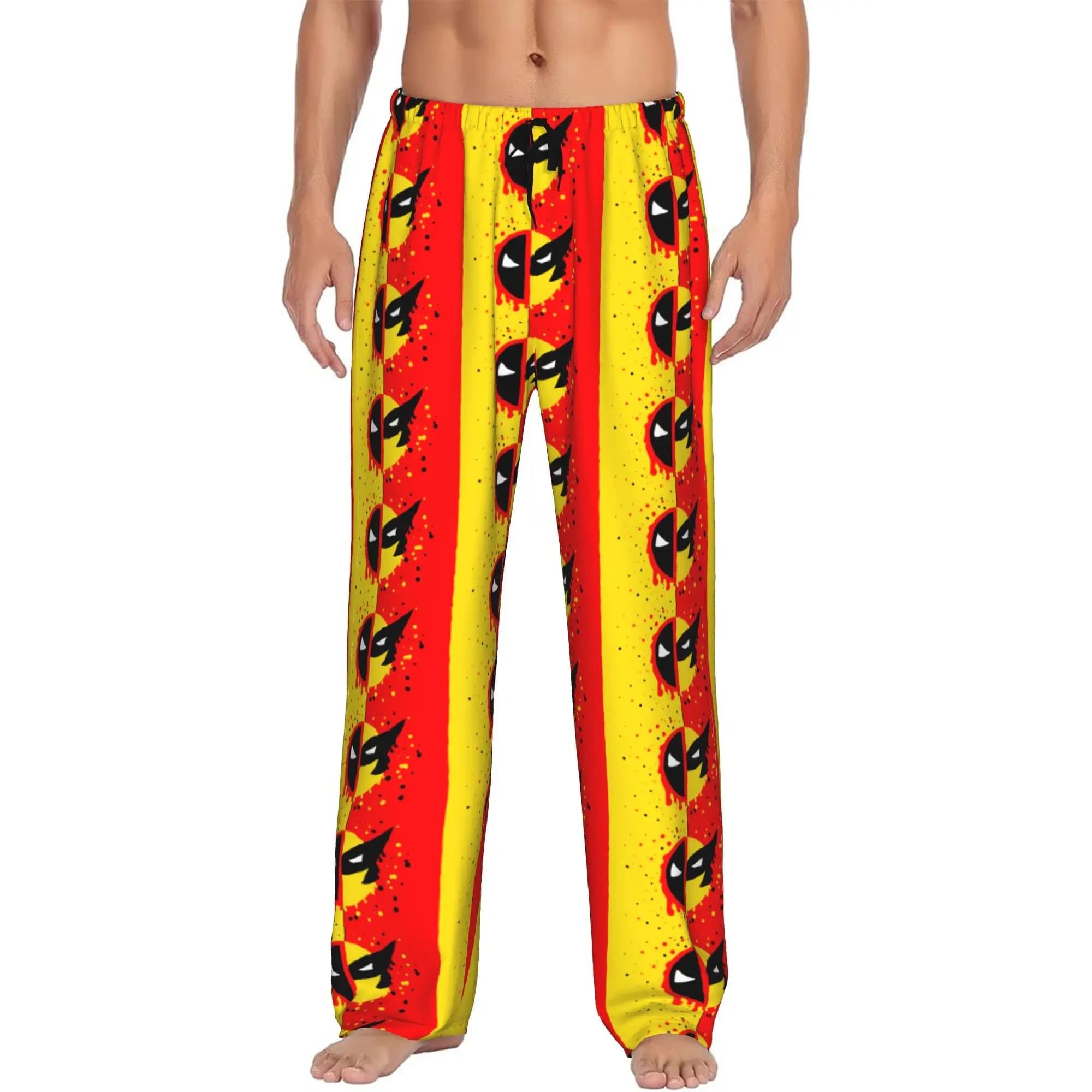 Pantaloni Pigiama Personalizzati con Stampa W-Wolverine, Pantaloni da Notte per Uomo con Tasche