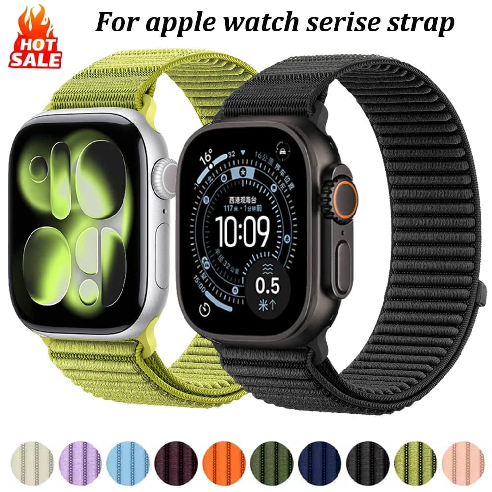 Cinturino in nylon per cinturino Apple Watch Ultra 3/2 46mm 45mm 44mm 49mm 40mm 41mm 42mm Bracciale IWatch serie 11 10 9 8 7 6 5 4 SE3