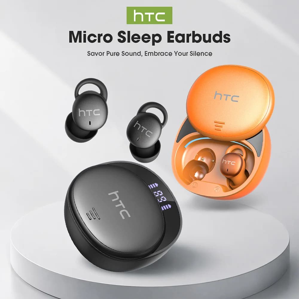 HTC Sleep Aid Bluetooth Earbuds Noise Reduction Wireless Headphones Lightweight Snoring Block IPX5 Sweatproof Comfortable Fit