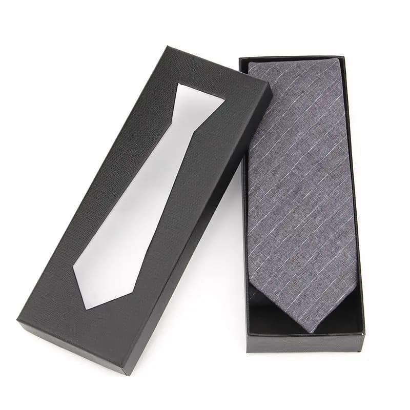 Scatola per imballaggio per cravatte da uomo con finestra, quadrati alla moda, custodia per cravatte con motivo serpente nero, per regalo di gioielli per feste di nozze