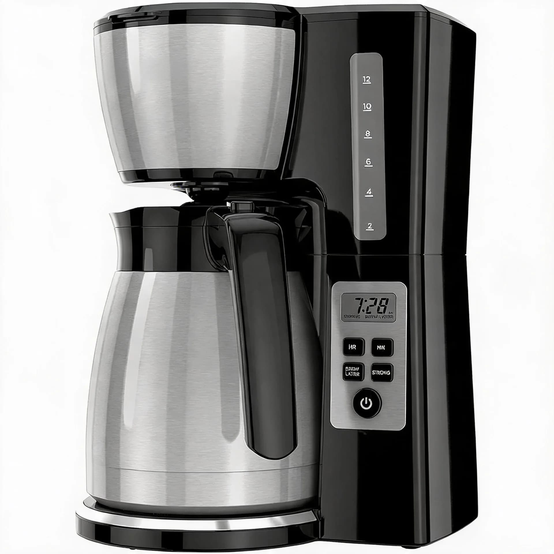 12 Cup Thermal Programmable Coffee Maker with Brew Strength and VORTEX Technology, Black/Steel, CM2046S