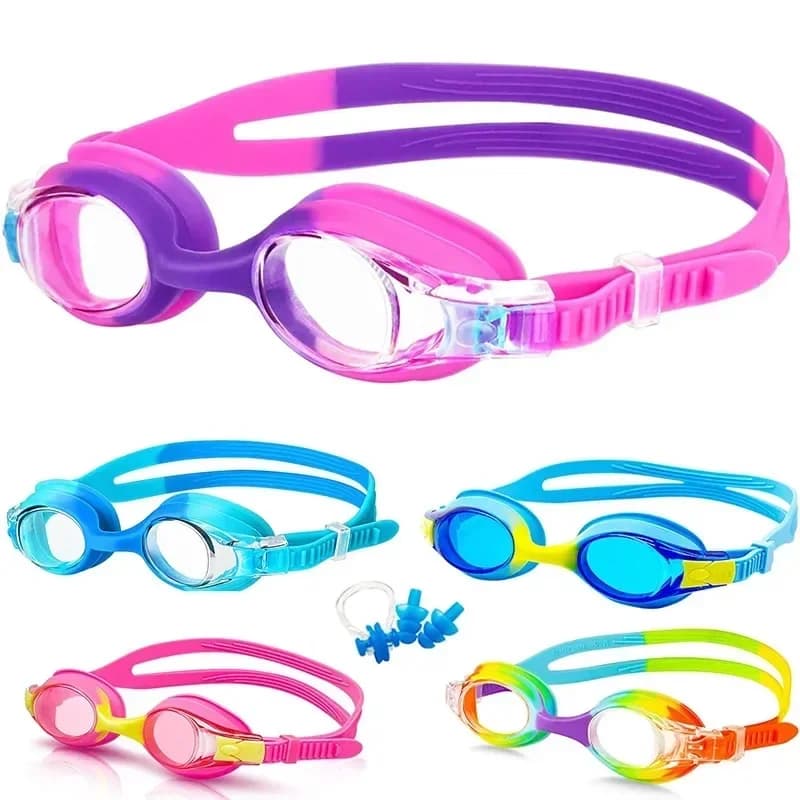 Occhialini da nuoto impermeabili, antiappannamento, protezione UV, occhiali con lenti colorate professionali per bambini