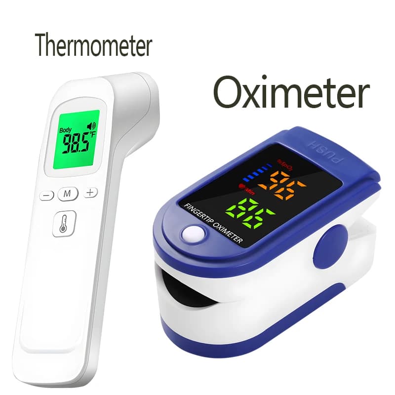 Multifunction Thermometer Display Forehead Thermometer /Finger Pulse Oximeter for Adults,Kids Pulse Oximeter Measure Tool