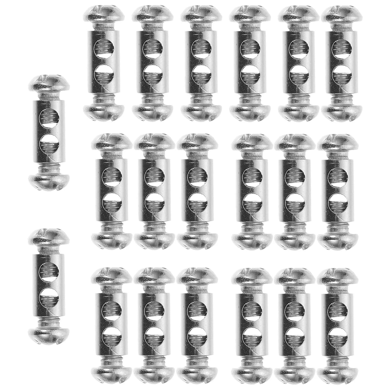 20Pcs Double Hole Stainless Steel Cable Clamp Wire Rope Fastener High Temp Resistant for Construction Marine