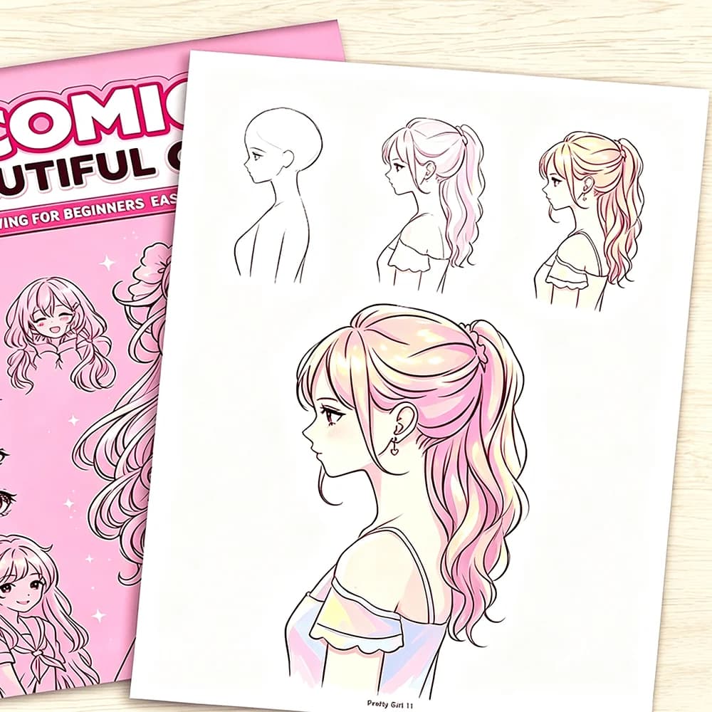 Comic Girls Drawing Book for Beginners, Anime Character Sketching & Practice Guide, Easy-to-Start Manga Girls Drawing Workbook