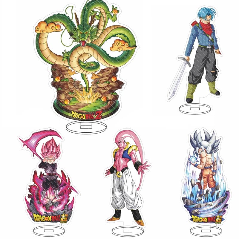 Modellino in Acrilico di Dragon Ball con Supporto Espositivo, Shenron, Frieza, Vegeta, Goku, Action Figure in PVC, Decorazione da Scrivania, Giocattolo Regalo