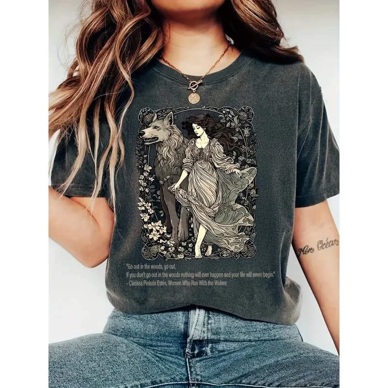 Wild Fairy Fantasy Wolf Fantasy Gothic Shirt Summer New Collection Unisex Casual Fashion Harajuku Style T-shirt