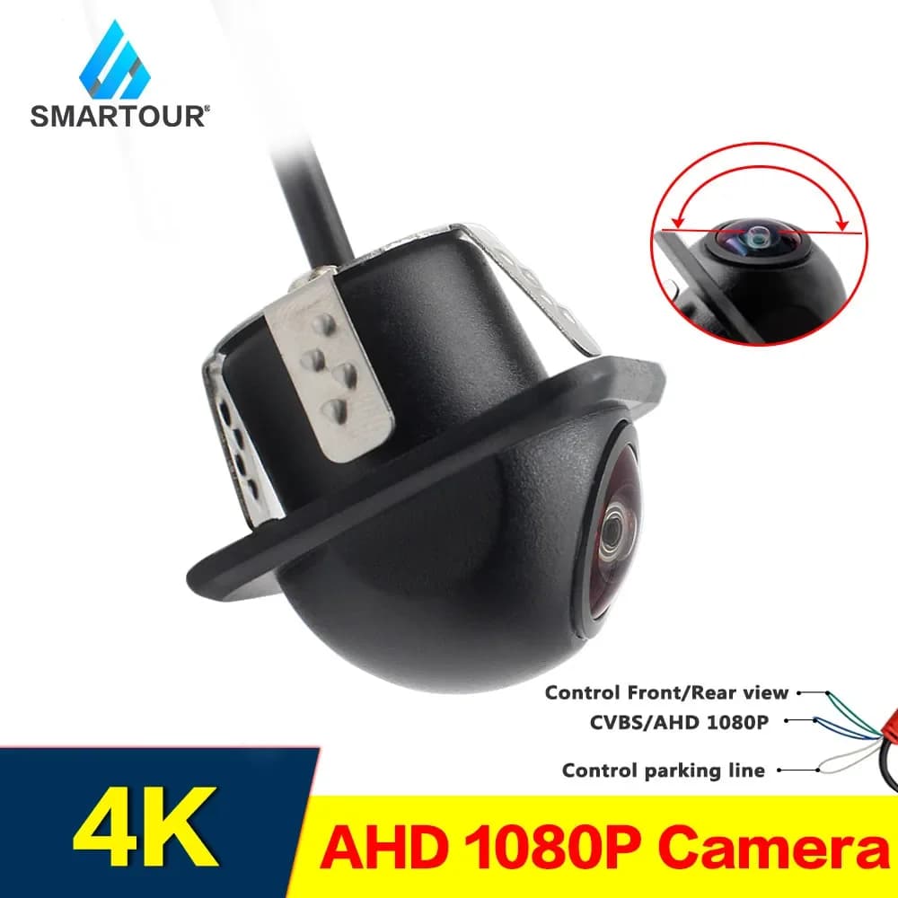 Smartour CCD Fisheye Lens Car Camera AHD 1080P Rear View Large-angle Reverse Camera Night Vision HD Car Parking Assistance