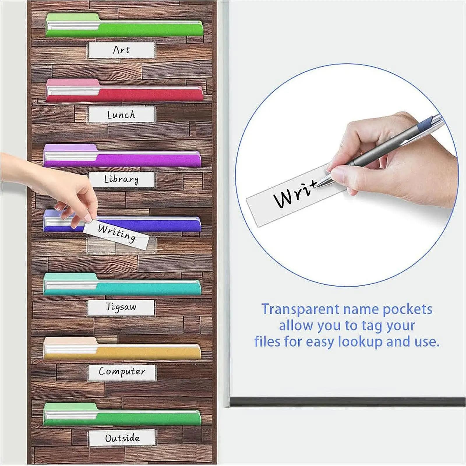 10 Pocket File Storage Pocket Wall Mounted Files Holder over The Door Folder Organizer Mail Organizer for School Office