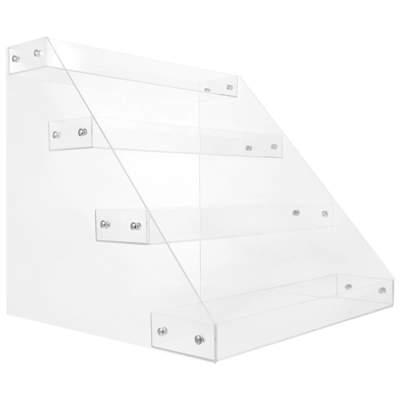 Multifunctional acrylic display, Beverage desk shelf, Transparent Organizer for Beverage Exhibition