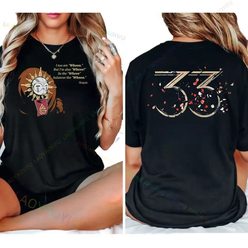 Player Fashion Summer top Claire Obscur Expedition 33 product T-shirt for men and women, high-quality front and back tops