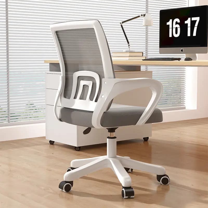 Sedia da Gaming Ergonomica per Salone e Ufficio, Reclinabile Mobile, Girevole, Bianca, per Camera da Letto e Soggiorno, Silla De Oficina, Arredamento per Salone