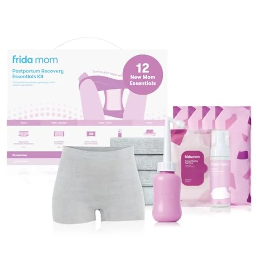 Set Regalo Essenziale Post-Parto per Mamma, 11 Pezzi, Indispensabili per la Borsa Ospedaliera, Include 4 Mutande Monouso Post-Parto, 4
