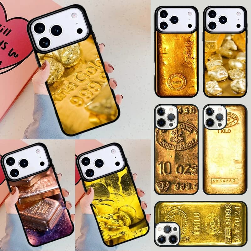 Custodia per telefono in oro pregiato svizzero per Apple iPhone 17 Air 16E 15 14 Plus 13 12 11 Pro Max Mini Funda Cover