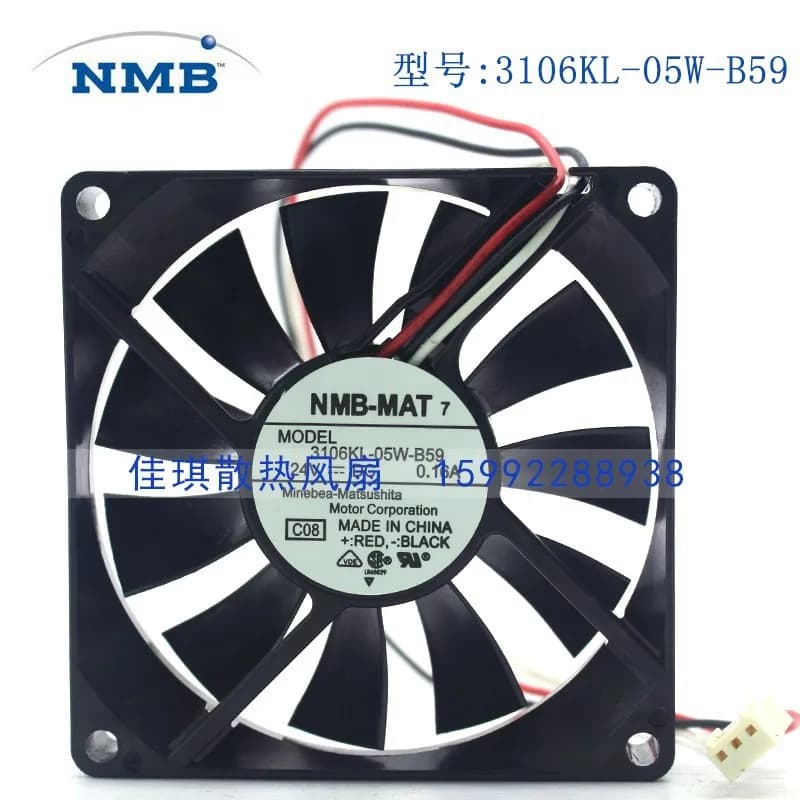 Ventola di Raffreddamento Originale NMB 8015 24V 0.16A 3106KL-05W-B59 B50 con Doppio Cuscinetto a Sfera per Elettronica
