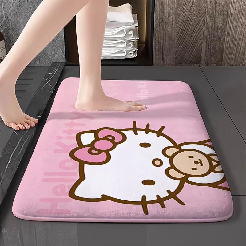 Tappetino antiscivolo per porta in rosa, con simpatici cartoni animati, adatto per soggiorni, camere da letto e bagni
