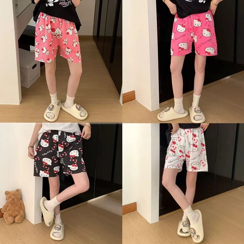 2026 popular Katie cat cute sleeping pants for women in summer, loose casual shorts that can be worn outside