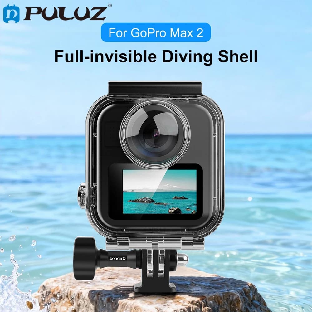 PULUZ Custodia impermeabile subacquea da 45 m per fotocamera GoPro MAX2, custodia per immersione completamente invisibile per action camera Max 2