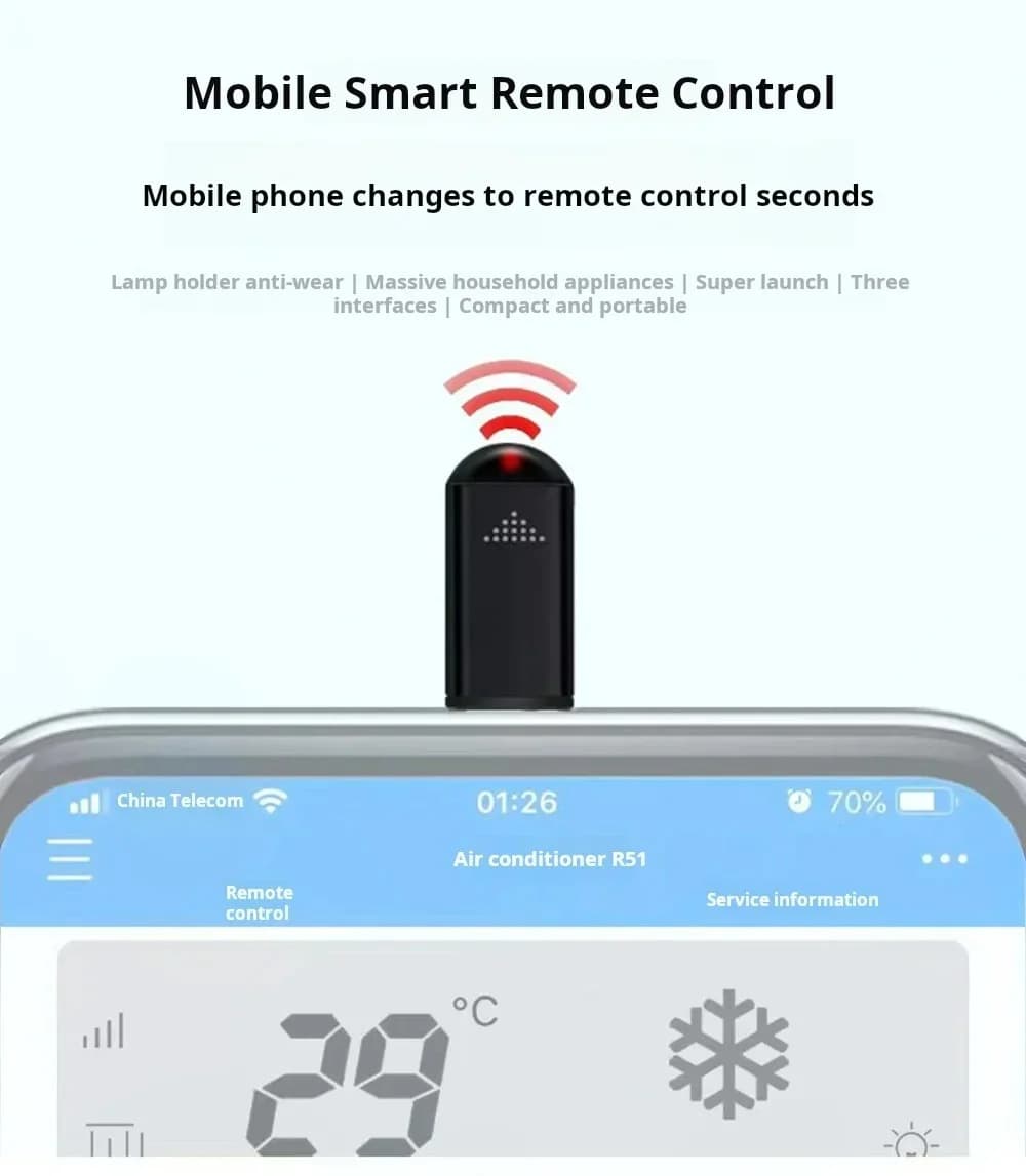 Universal Mini Smartphone IR Infrared Smart Remote Portable Smart Infrared Remote Controlle Suitable For TV Air Conditioner Fan