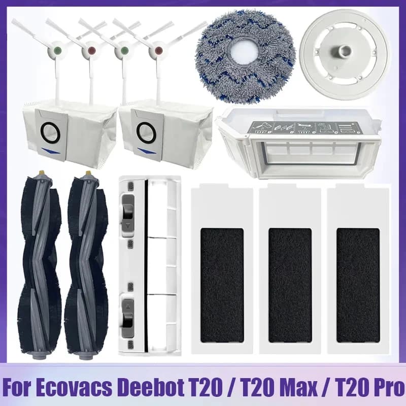 Per Ecovacs T20 / T20 Pro / T20 Max Robot aspirapolvere Roller Side Brush Cover parti del contenitore della polvere Mop panno stracci accessori