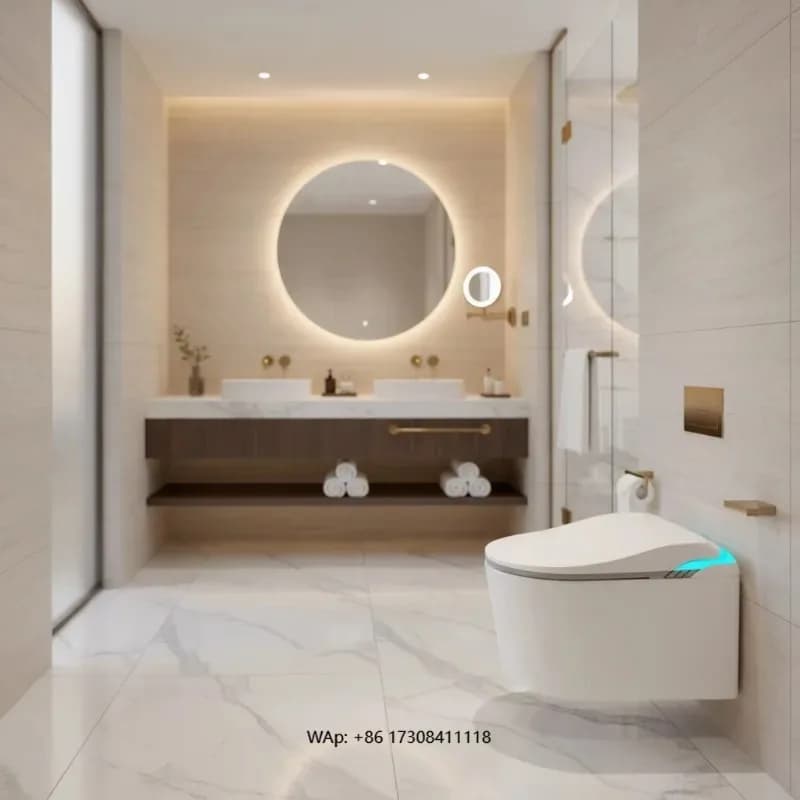 Intelligent WC with Bidet Integrated - Radar Sensor, Heated Seat, Quiet Automatic Shoe, Smart Toilet