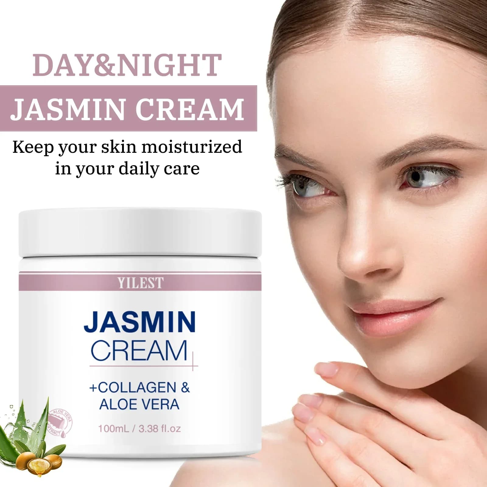 Crema per gli occhi al collagene al gelsomino Crema lifting per gli occhi Migliora le rughe del cerchio scuro Riduce le linee sottili Rassodante Gonfiore Dissolvenza Borse per gli occhi