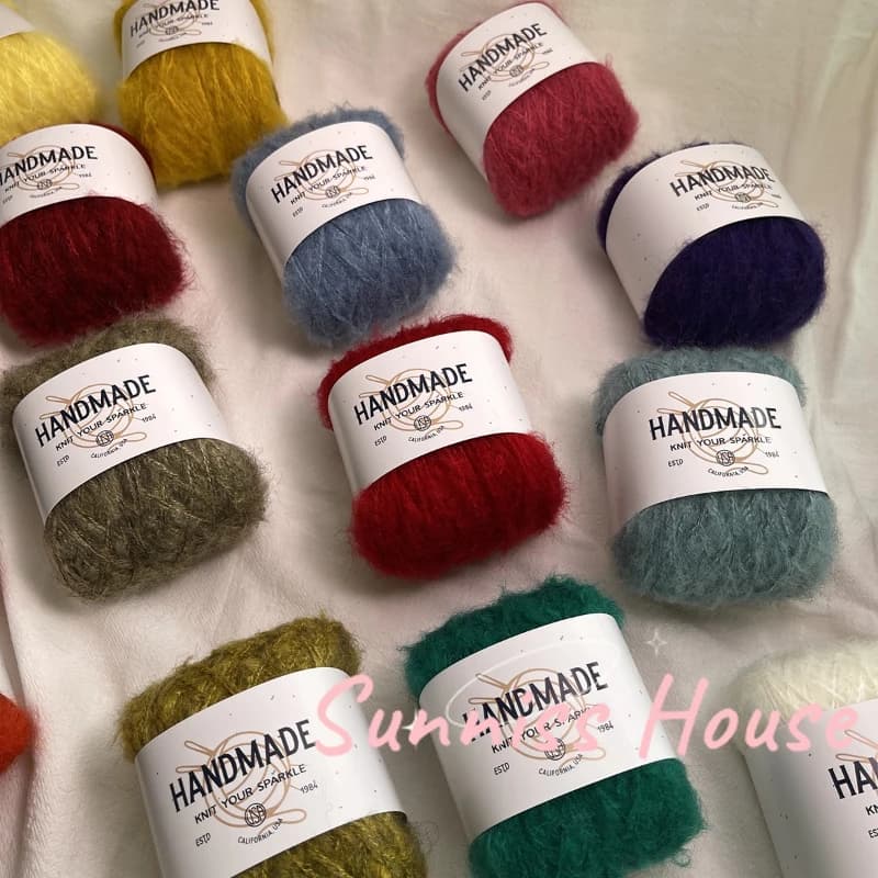 2shares50g Misto di filati di mohair ad ago grosso adatti per uncinetto e uncinetto, maglieria fatta a mano, morbidi maglioni, sciarpe