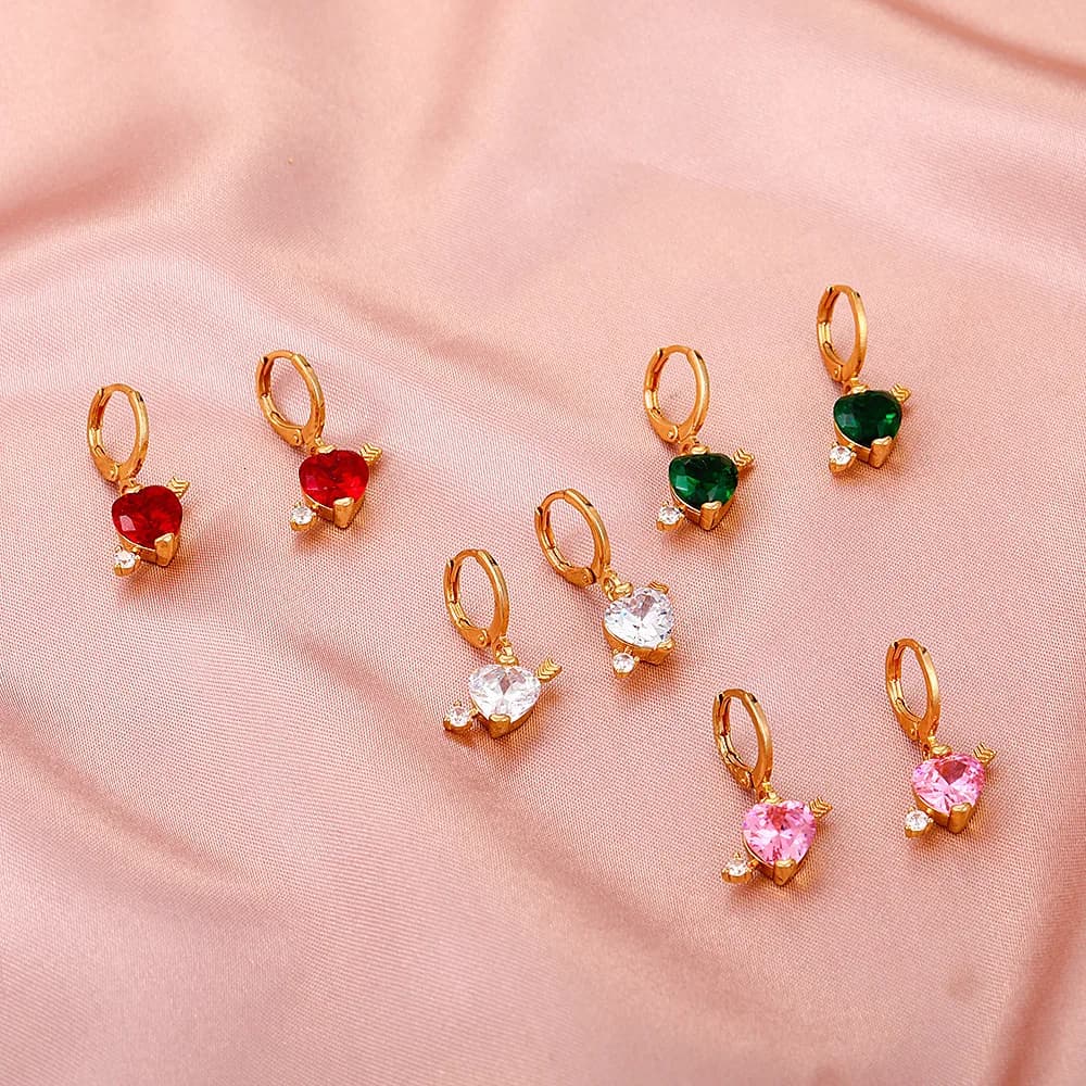 Nuovo fiocco e freccia piercing al cuore orecchini pendenti da donna alla moda semplici squisiti gioielli versatili bellissimo regalo