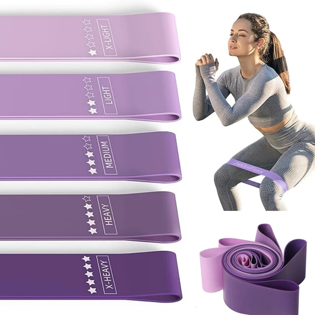 Exercise stage with resistance ring, resistance bands Steps for fitness exercises at home, stretching, strength training, set of 5