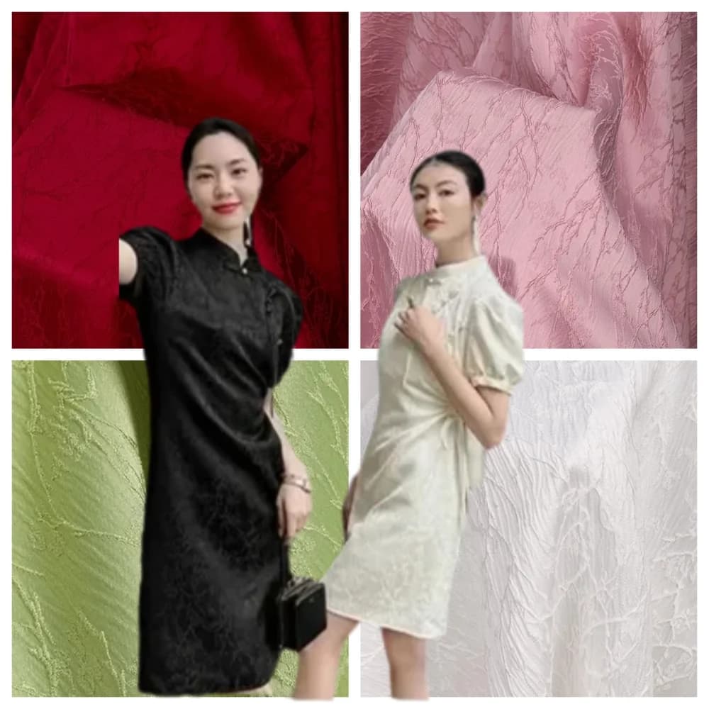 Tessuto jacquard con motivo scuro Nuovo abito in stile cinese Abiti Pantaloni Tessuti firmati di abbigliamento per materiale di stoffa da cucito fai da te