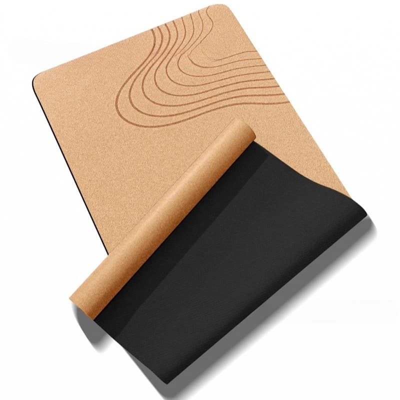 Yoga Mat 2026 in cork and natural rubber 183x68cm, Oversize Anti-slip surface with Elegant Patterns, Ideal for Yoga, Home Gym and Training