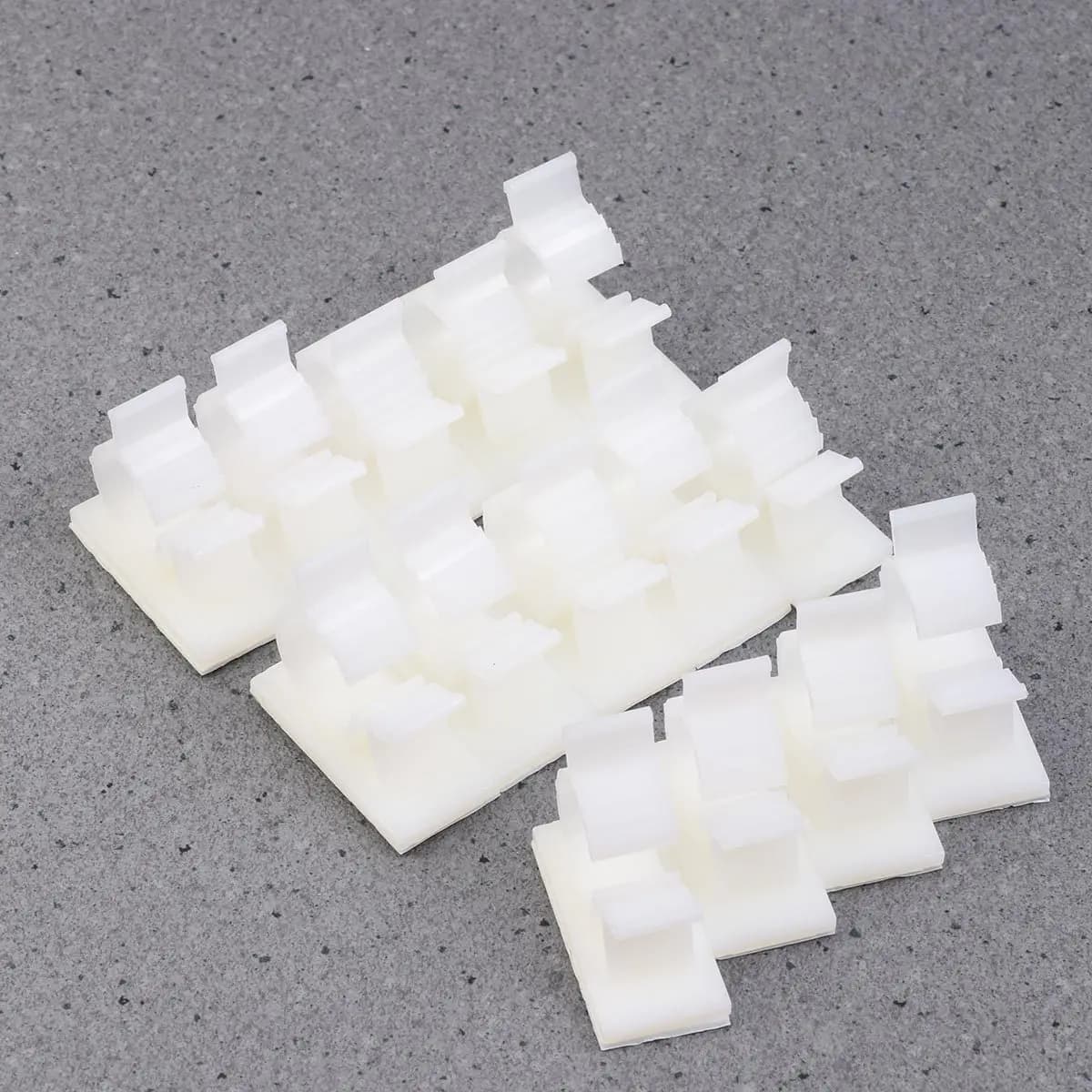 20 Pezzi Clip per Cavi Regolabili Autoadesivi, Organizzatore per Cavi da Scrivania, TV, Computer, Supporto a Parete, Gestione Cavi in Plastica