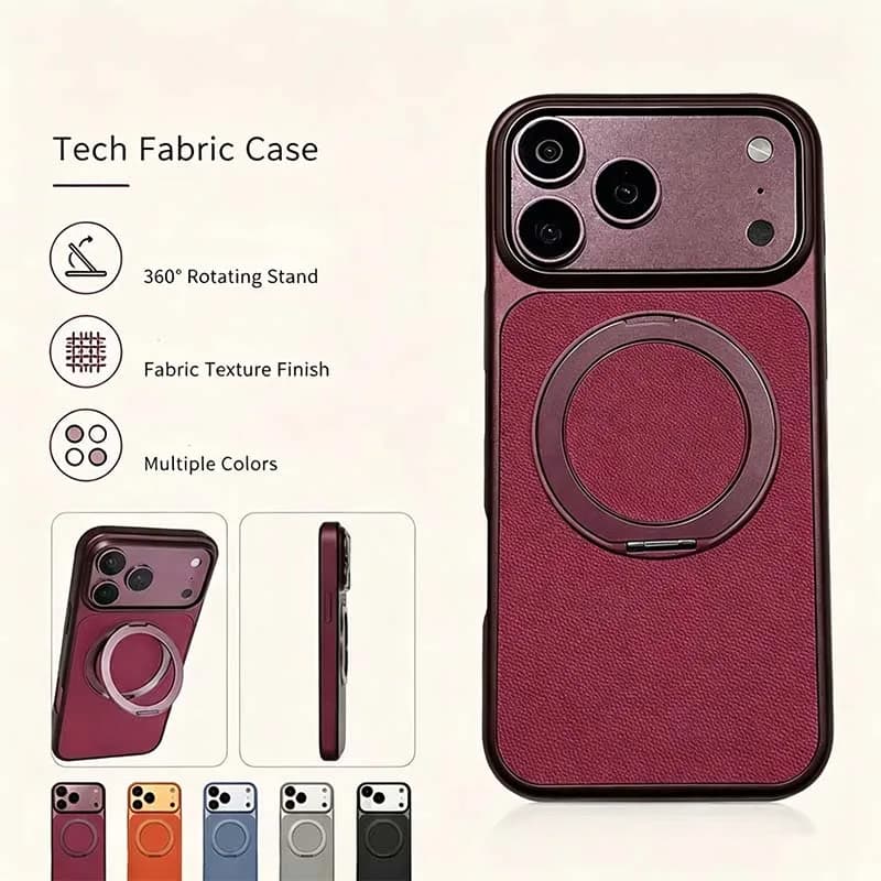 Luxury 360 ° Rotating Bracket Hard PC Shock Resistant Phone Case For IPhone 18 Pro Max 13 14 15 16 17 Supports Wireless Charging
