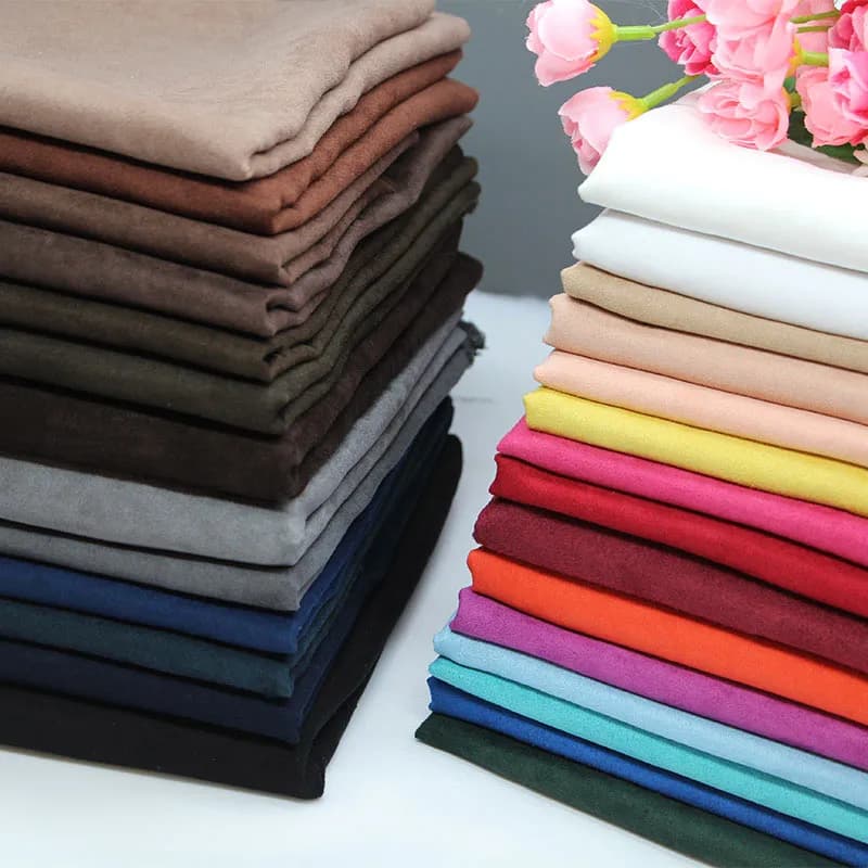 Encrypt the suede fabric to the meter for costumes Costume DIY cushion cover sewn soft plain thin black blue polyester cloth