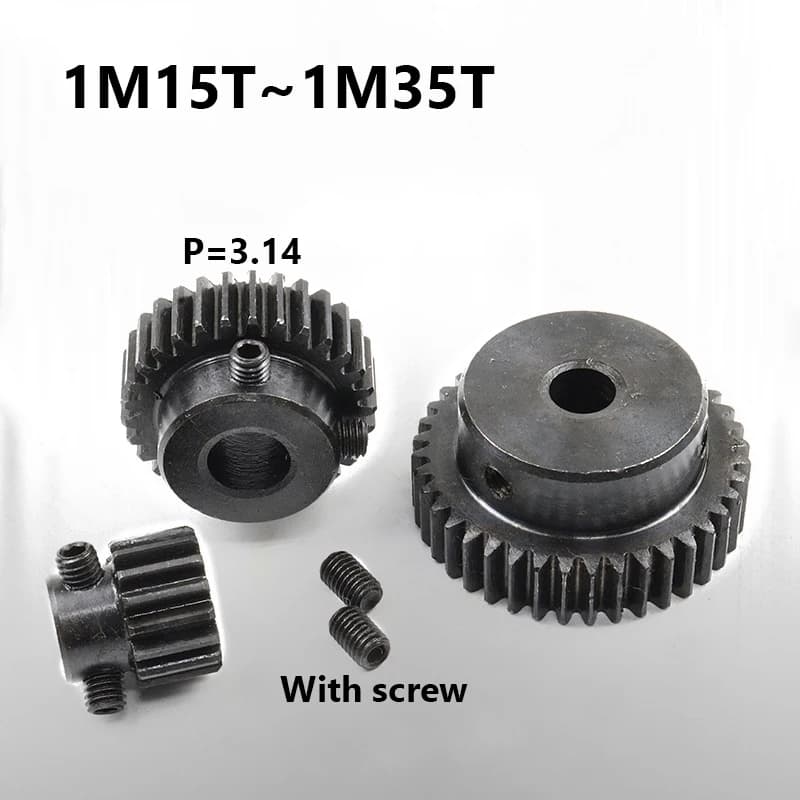 Pignone in metallo acciaio annerito 45 1 Mod15t 16t 17t 18t 20t 25t 30t 35t, con foro passo Rc modello ingranaggio di trasmissione del motore dell'auto