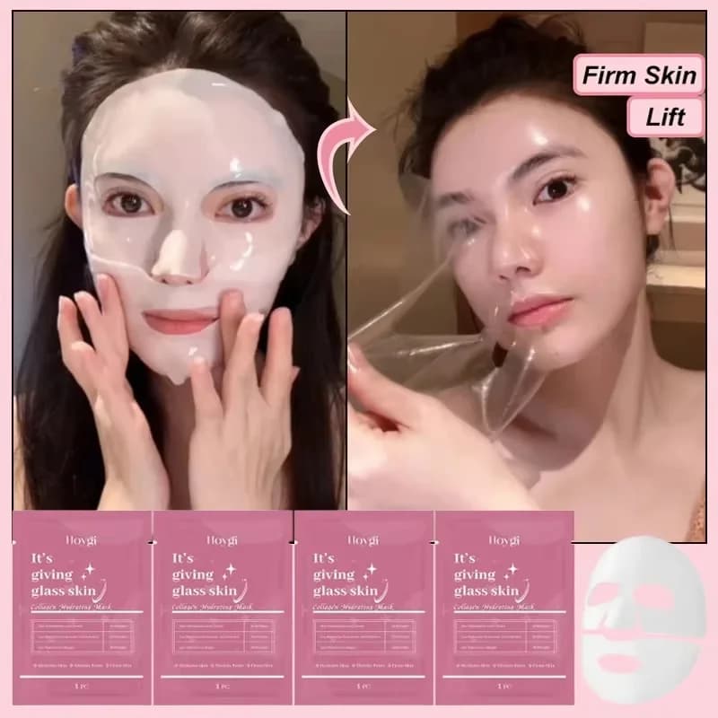 Collagen Wrinkle Remover Facial Mask Deep Moisturizing Whitening Soluble Hydrogel Mask Smooth Brighten Korean Skin Care Cosmetic