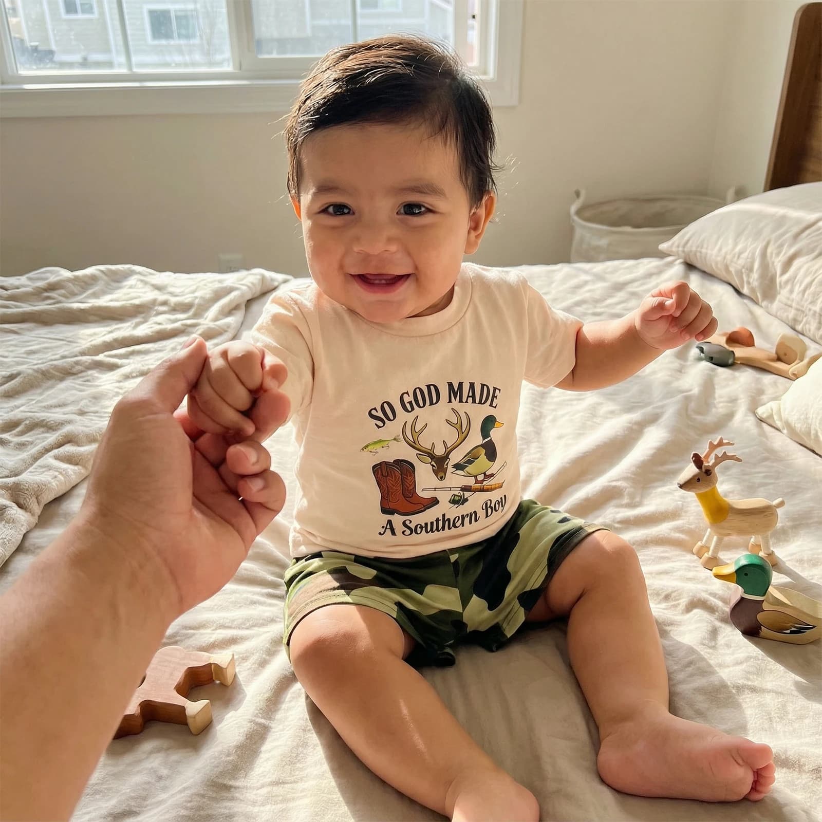 2Pcs Baby Boy Summer Outfits Cute Short Sleeve Animal Boots Print T-Shirt Shorts Set Toddler Boys Clothes Set