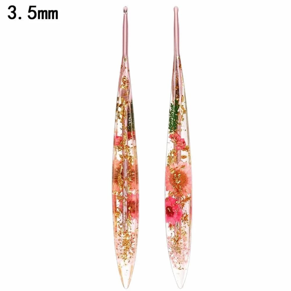 Utili impugnature in resina floreale Uncinetto Strumenti per maglieria antiscivolo Ago da maglia 2.0-6.0mm Filato per maglieria Ago per tessitura Principianti