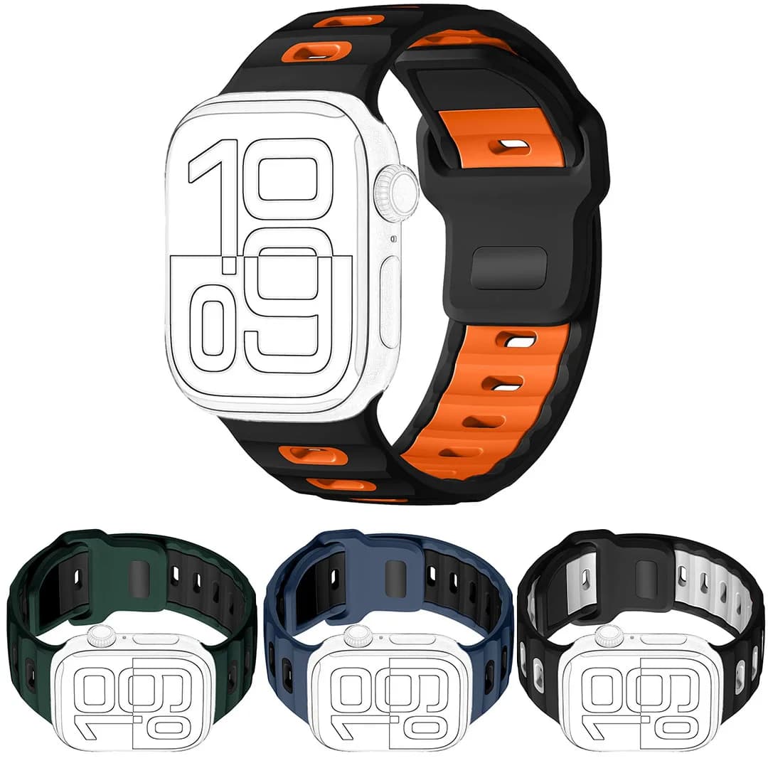 Cinturino sportivo per Apple Watch Ultra 2/Ultra/SE/10-1, 42-49 mm, cinturino in silicone impermeabile da uomo