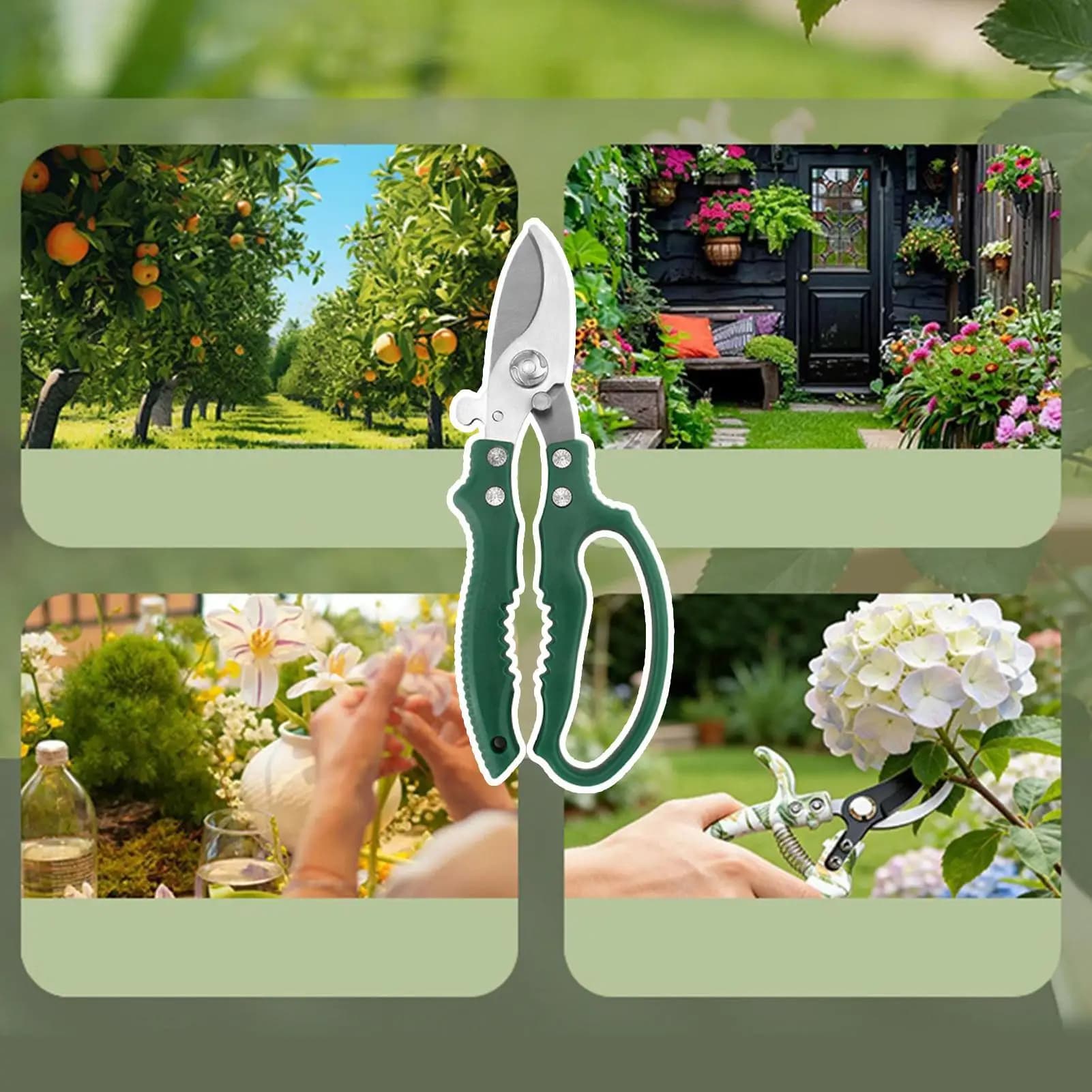 Forbici da Potatura Professionali Ergonomiche Resistenti alla Ruggine per Giardinaggio, Prato, Giardino e Innesto di Piante