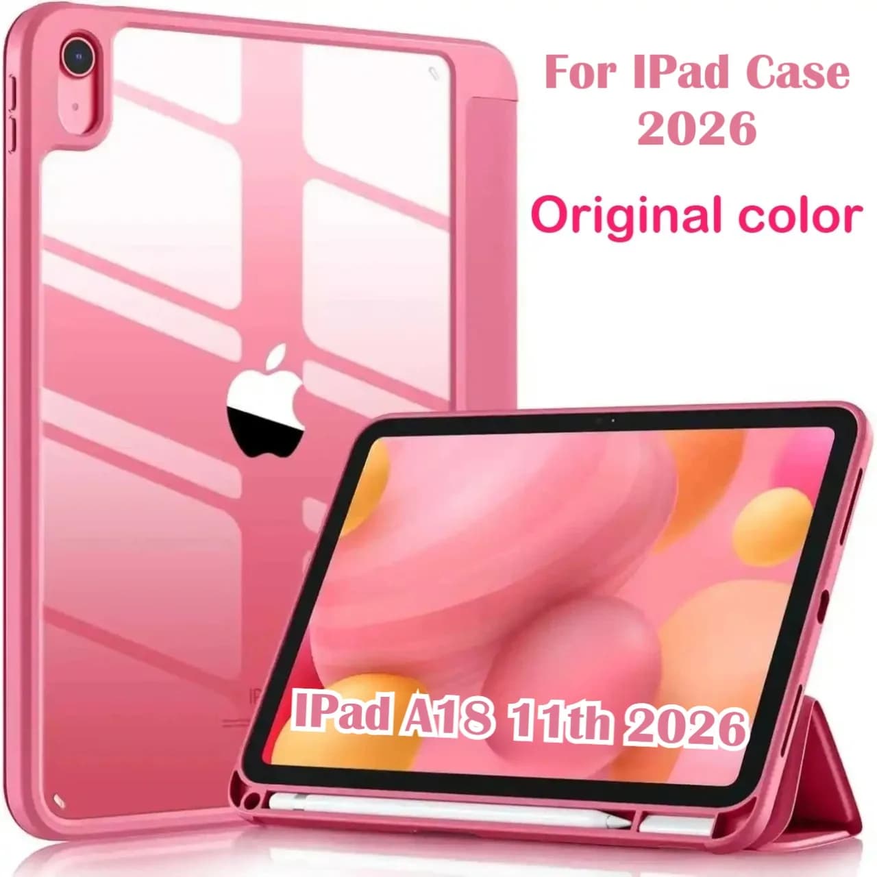 Nuova Custodia per Tablet iPad (A18) 12a Gen 2026 A16 11" 10a Generazione 10.9 con Retro Trasparente in TPU Antiurto e Porta Penna