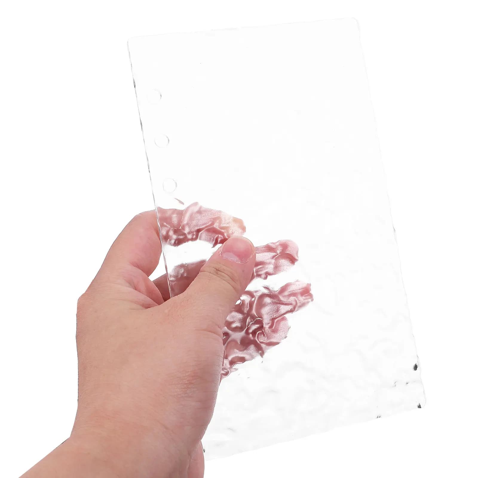A6 Clear Acrylic Loose Leaf Notebook Cover Refillable Binder Shell Transparent Hard Cover for Planner Journal Document Organizer