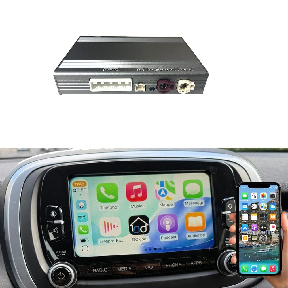 Smart Box Wireless MMI Carplay for Fiat 500X 2014-2017 Navigation GPS Android Auto Mirror Link Smart Box Plug and Play