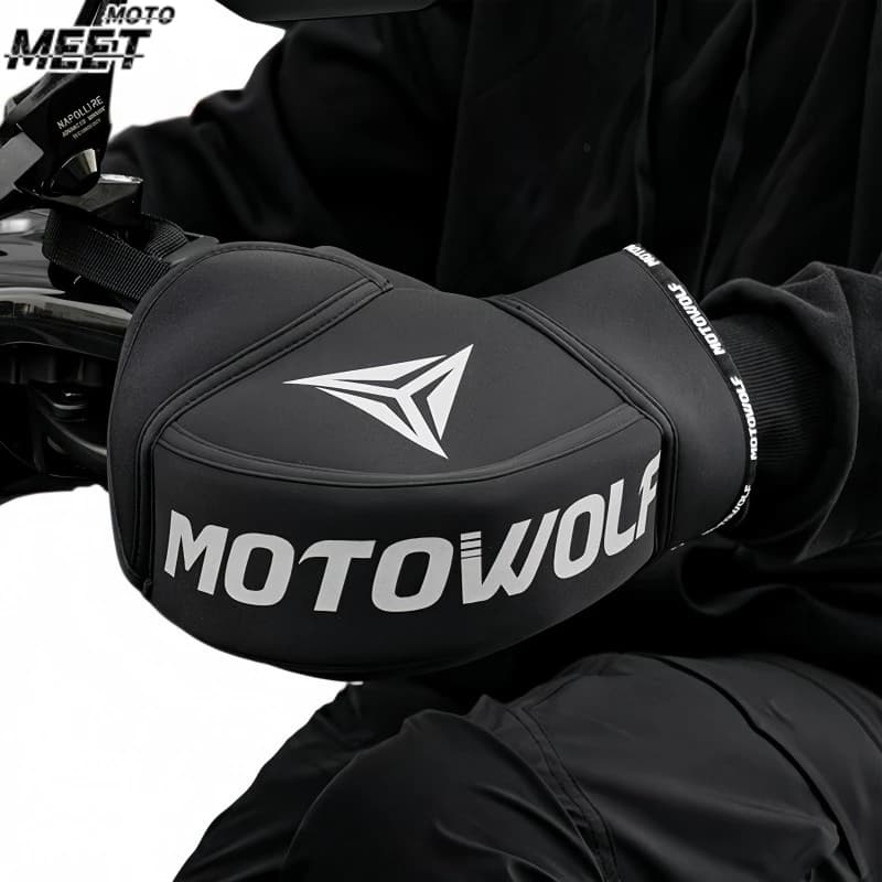 Motorcycle Scooter Bicycle Handlebar Gloves – Winter Warm, Windproof & Rainproof Thermal Guard Cover