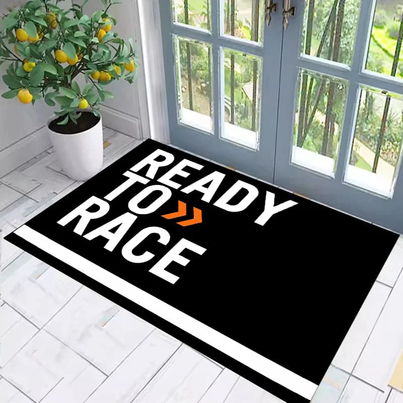 Pronto per correre Tappetino da ingresso per porta sul pavimento anteriore Tappeto per moto Tappetino per garage Racing Cool Moto Display Tappeti antiscivolo per la decorazione della casa