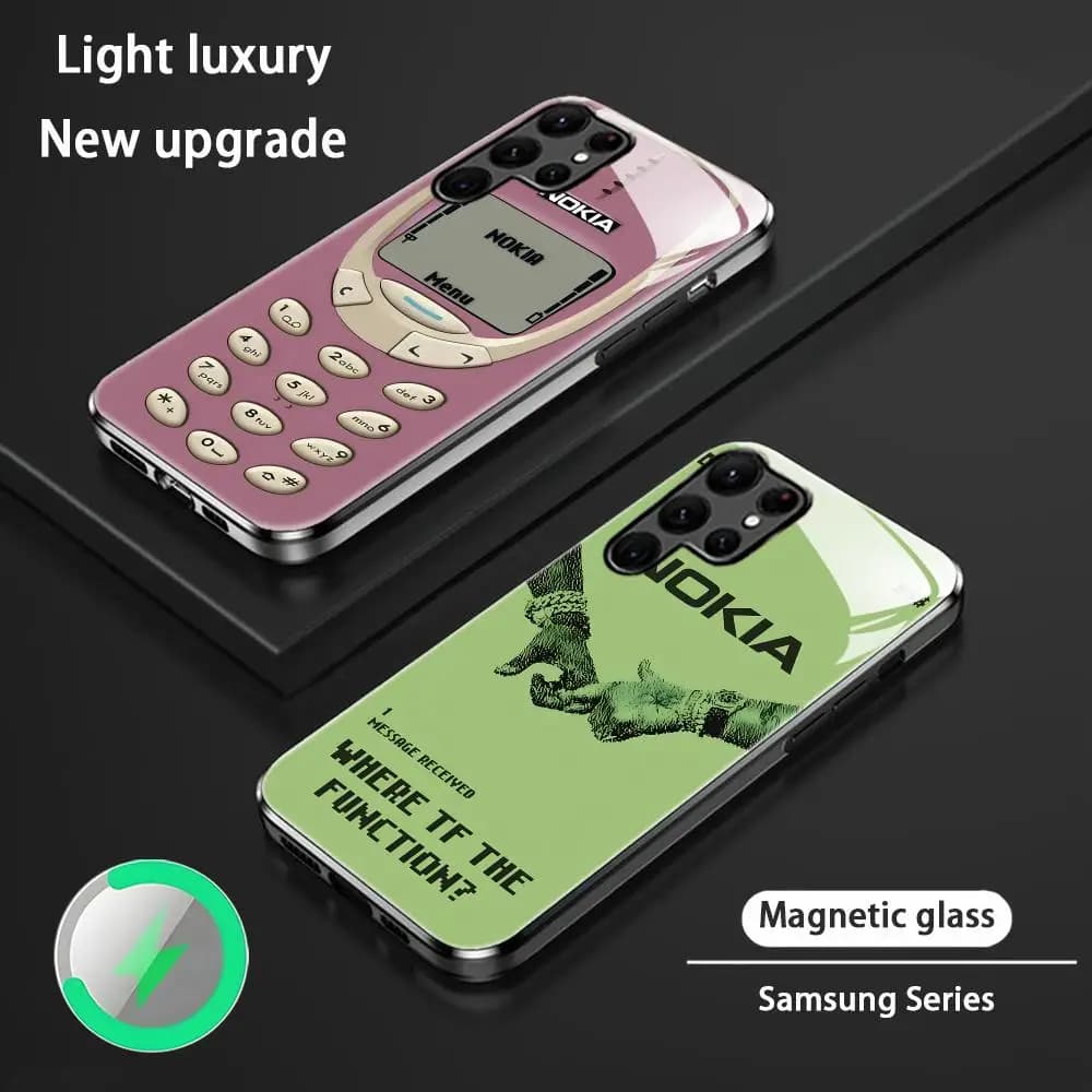 Cool N-Nokiaes-s Brand Phone Case For Samsung S26 S25 S24 S23 S22 S21 S20 Plus Ultra Glass Magnetic Case